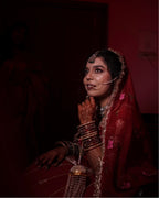 Tanaya Orange Peel Vegan Silk Lehenga Set (1 blouse, 1 skirt, 2 dupattas)