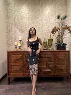 Hand painted | Sleeveless | Black dress