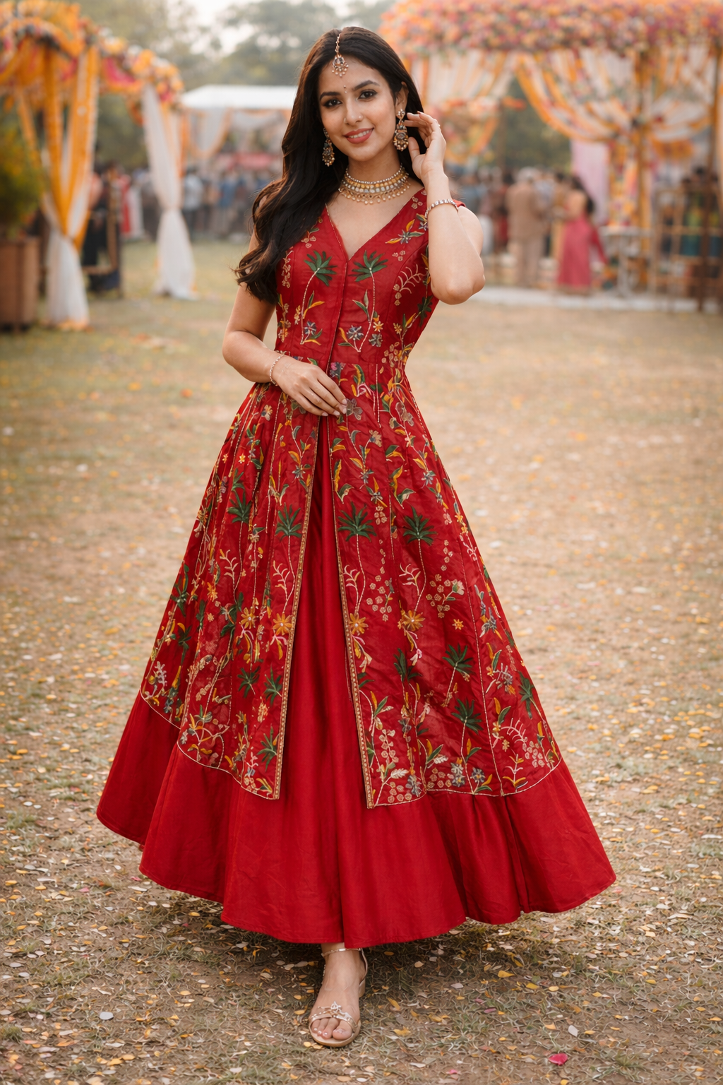 Tove Garden Indo-western Jacket-Skirt Set