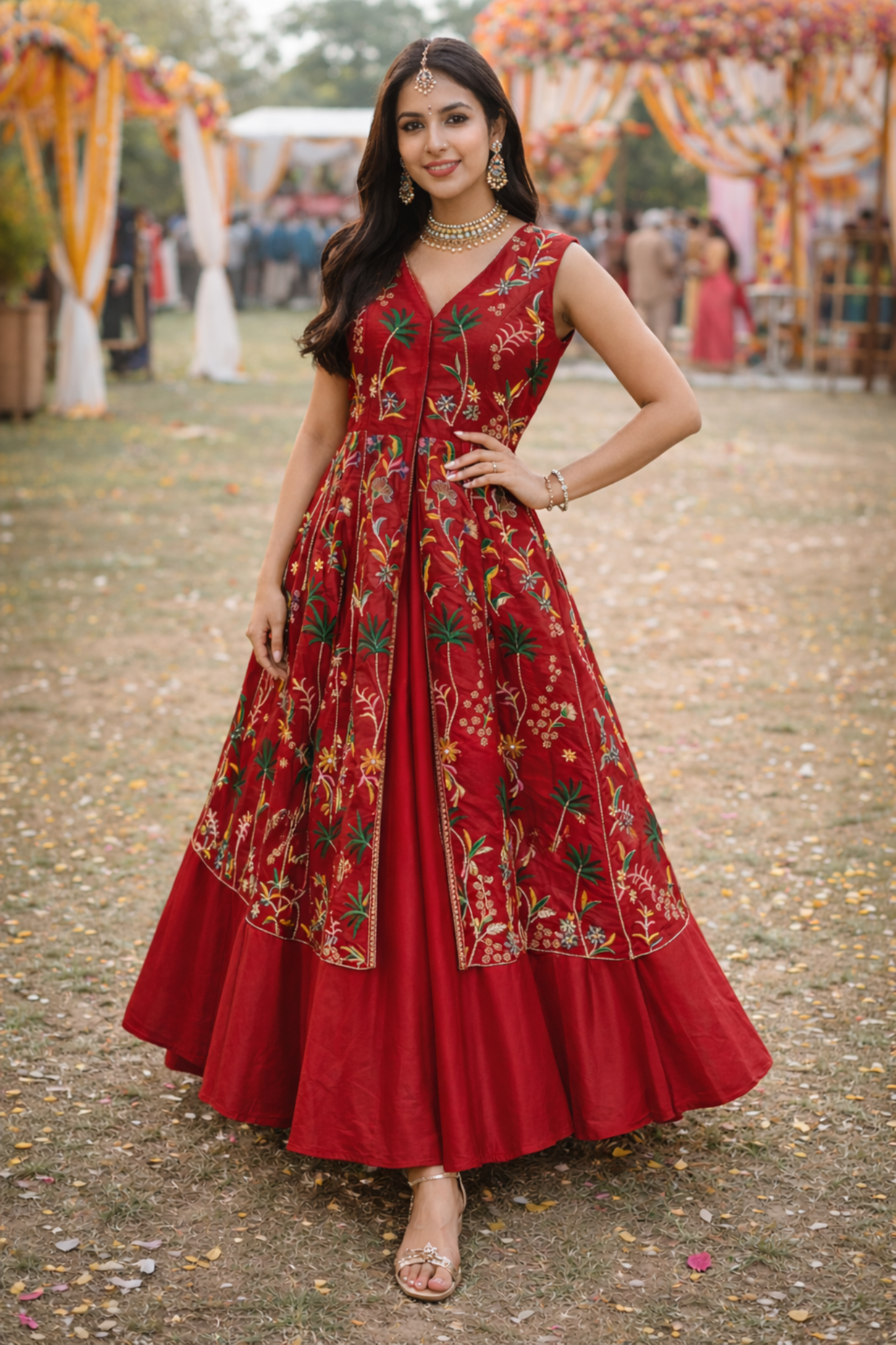Crimson Garden Gown