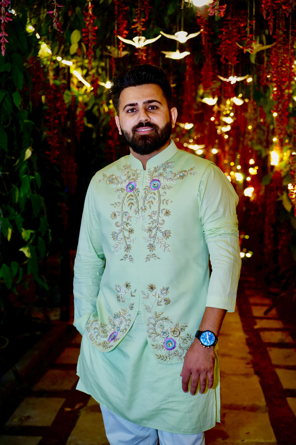 Lavender Bloom Kurta Set